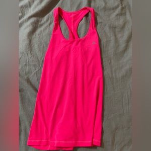 Womens Bright pink compression workout tank